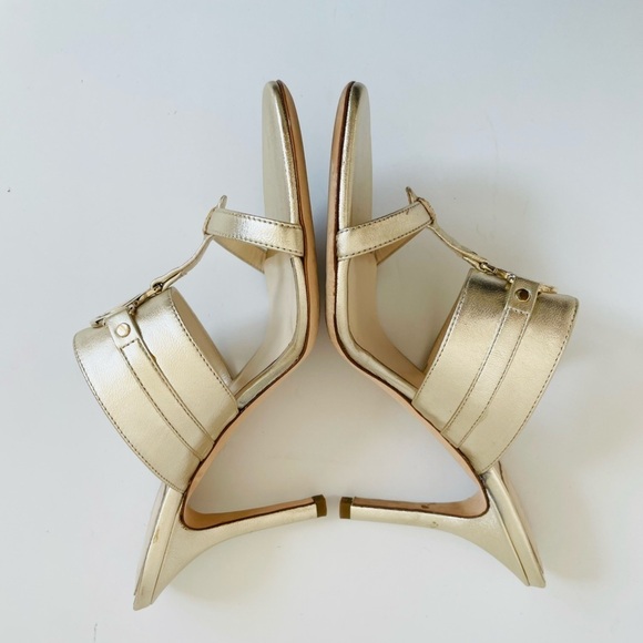 Christian Dior Gold/ Champagne logo embellished high heel mules EU 37.5 - Picture 10 of 10